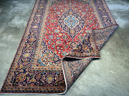 6'4"x9'11" Hand-Knotted 100% Wool Pile Kashanne Carpet - Area Rug