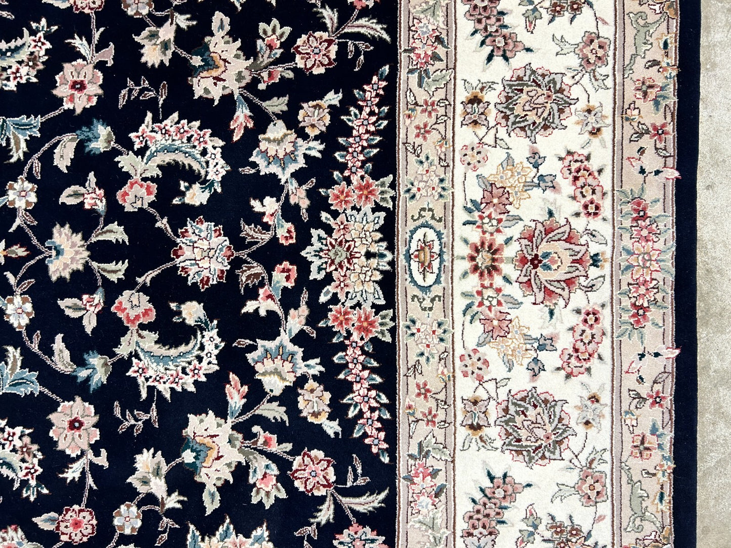 9'x12' Hand-Knotted Wool & Silk Pile Sinopersian Carpet - Area Rug