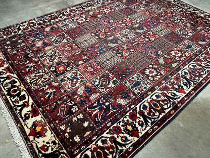 7'2"x10'2" Hand-Knotted 100% Lamb Wool Bakhtiarie Carpet - Area Rug