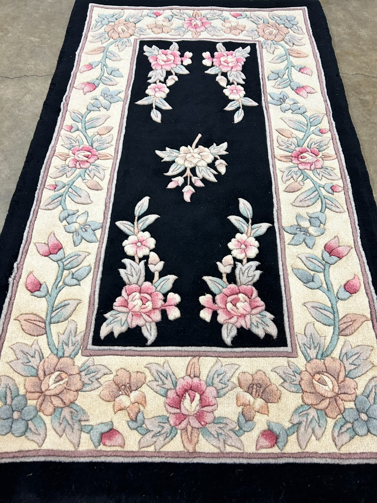 3'x5' Hand-Knotted 100% Wool Pile Art Deco Rug