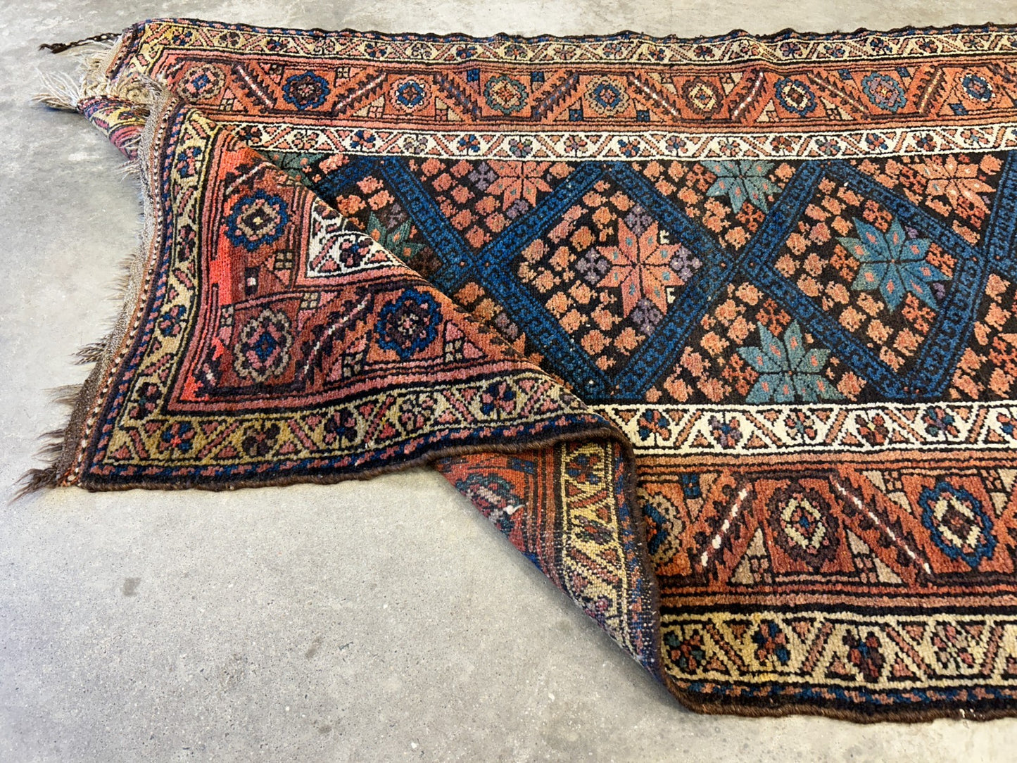 3'4"x6'6" Antique Hand-Knotted 100% Wool Pile Kordish Area Rug - Carpet