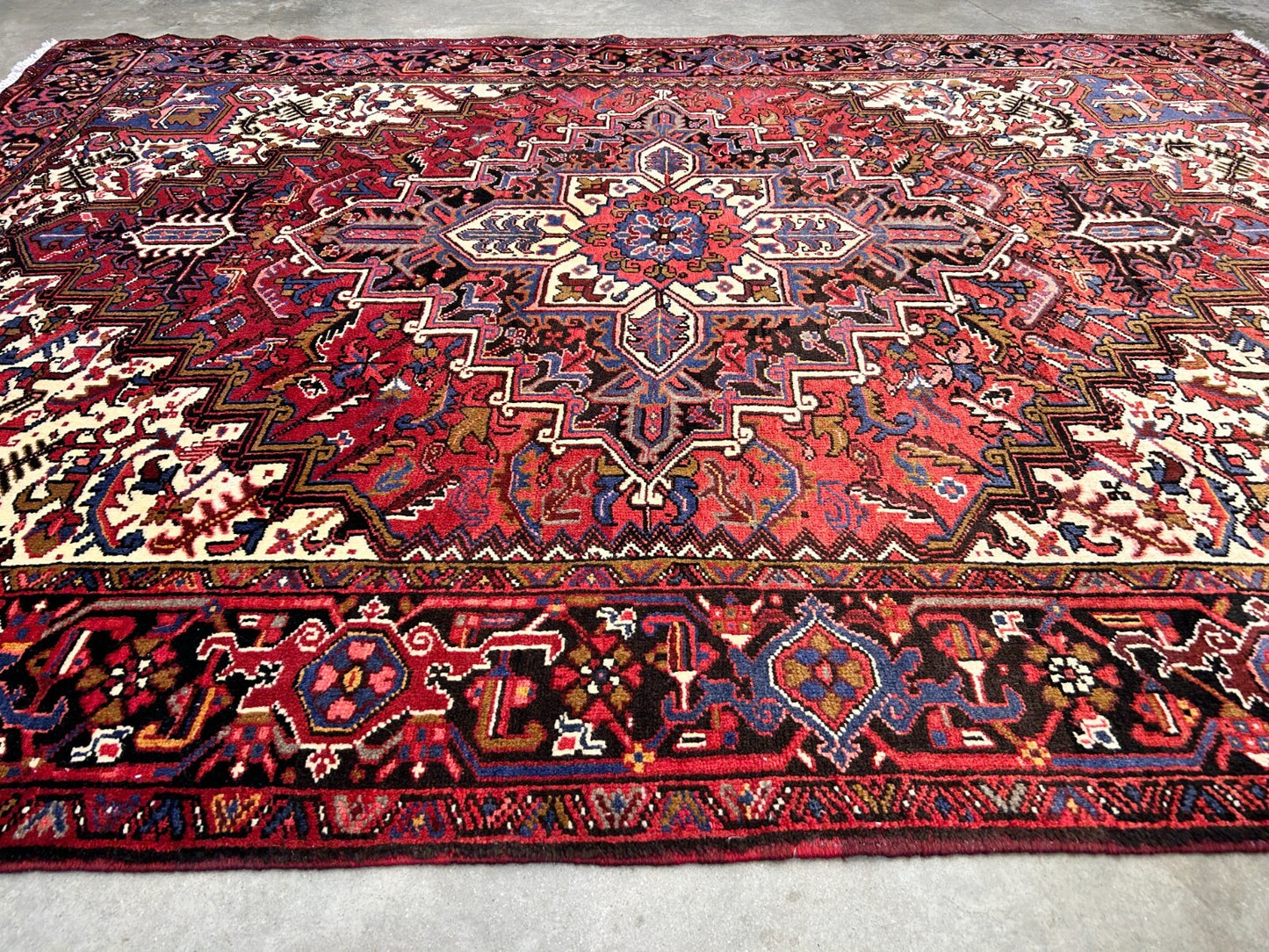 7'3"x9'9" Hand-Knotted 100% Wool Herize Carpet - Area Rug