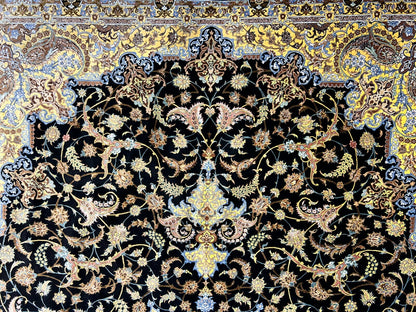 6'6"x10' Exquisite Hand-Knotted 100% Silk Qume Rug