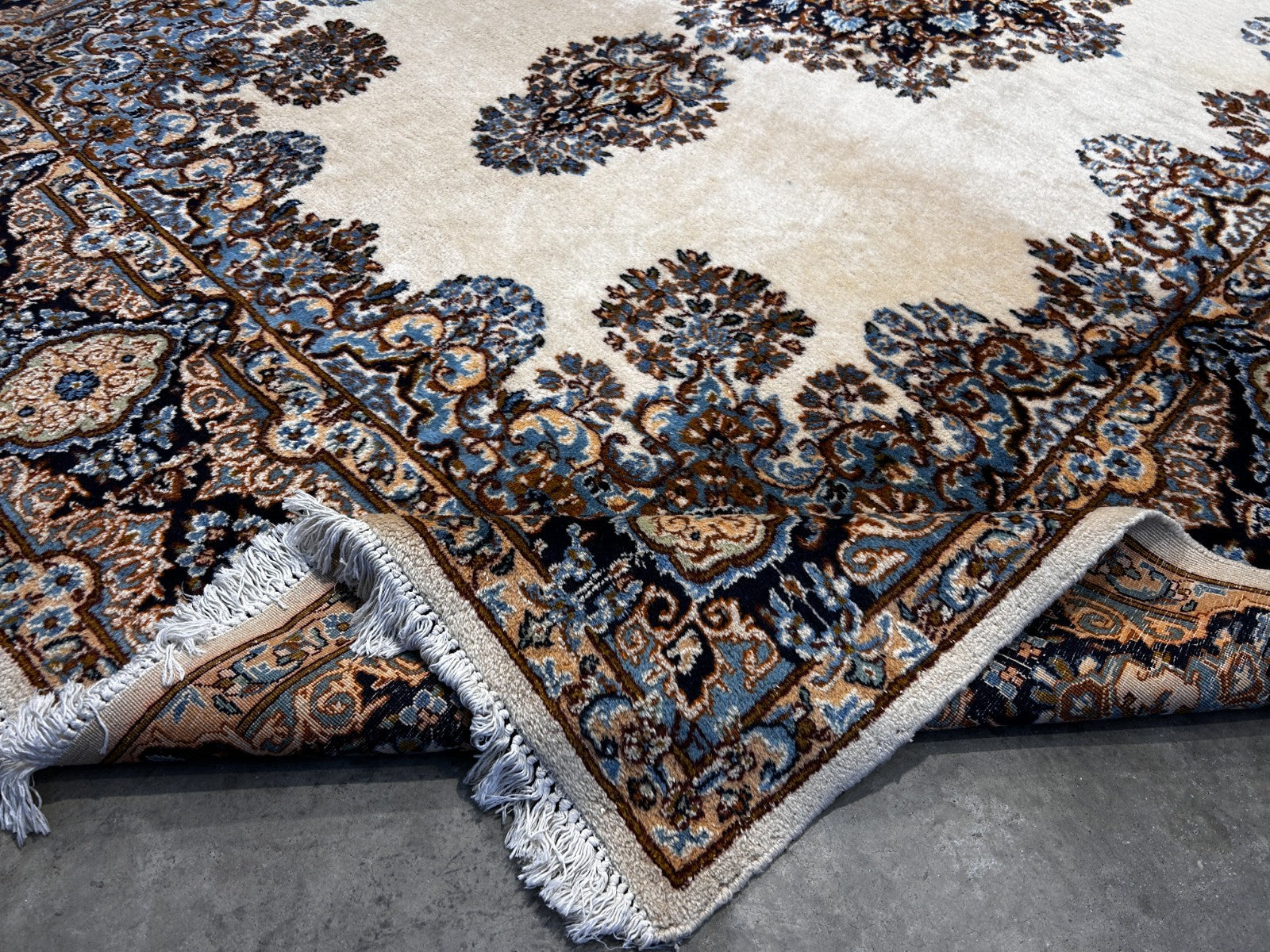 7'4"x10'10" Hand-Knotted 100% Wool Kermane Area Rug - Carpet