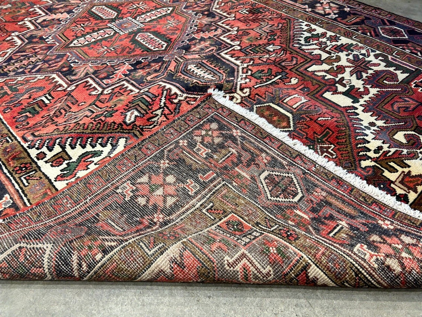 6'7" x 10'4" One-of-a-kind 100% Wool Pile Herize Area Rug - Handamade Carpet