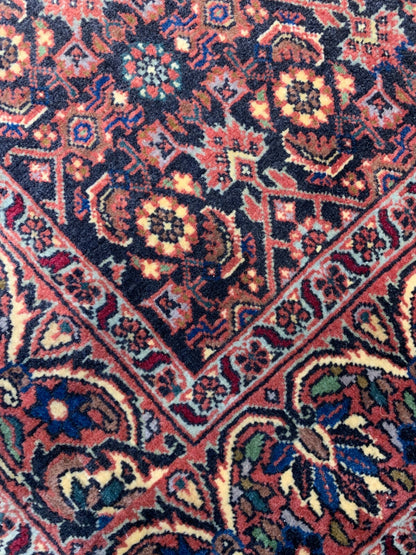 3'8"x6'1" Hand-Knotted 100% Wool Pile Bijare Carpet - Area Rug
