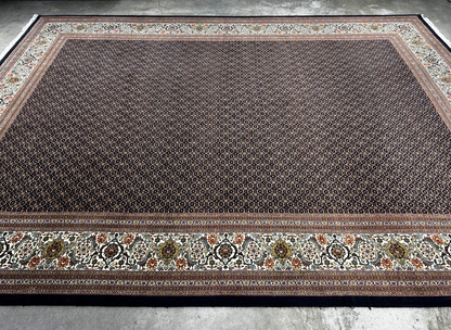 8'4"x11'2" Fine Hand-Knotted 100% Wool Pile Tabrize Fish Style Rug - Carpet