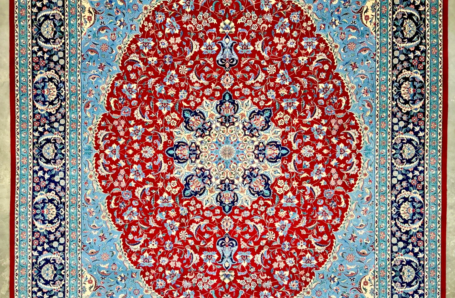 9'1" x 11'11" Very Fine Hand-Knotted 100% Wool Carpet - Tabrize Design Area Rug