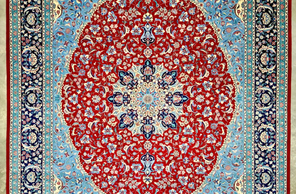 9'1" x 11'11" Very Fine Hand-Knotted 100% Wool Carpet - Tabrize Design Area Rug
