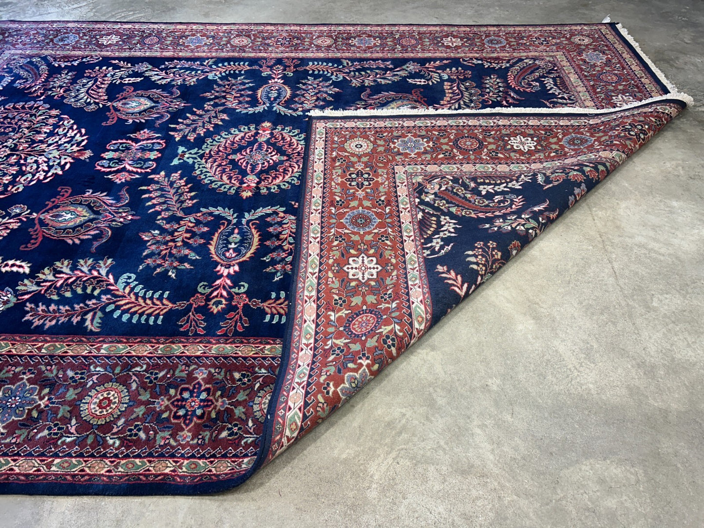 8'9"x12'1" Hand-Knotted 100% Wool Pile IndoSarouke Rug