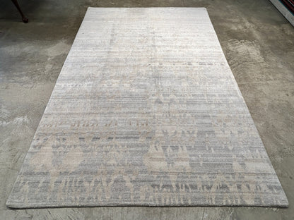 6'x8'11" Hand-Knotted 100% Wool Pile Modern Rug