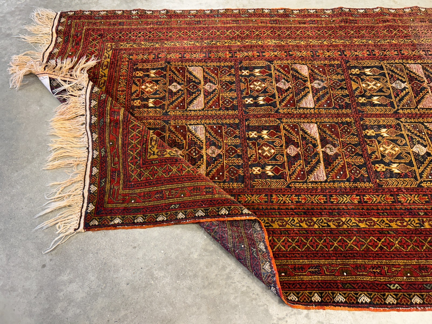 3'10"x6'3" Vintage Hand-Knotted 100% Wool Pile Oriental Area Rug - Carpet