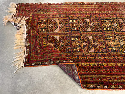 3'10"x6'3" Vintage Hand-Knotted 100% Wool Pile Oriental Area Rug - Carpet