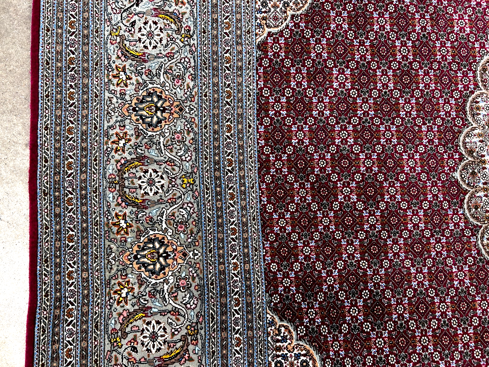 8'4"x11'6" Hand-Knotted Silk & Wool Tabrize Fish Style Area Rug - Carpet