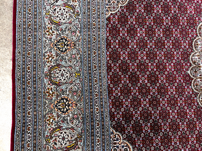 8'4"x11'6" Hand-Knotted Silk & Wool Tabrize Fish Style Area Rug - Carpet