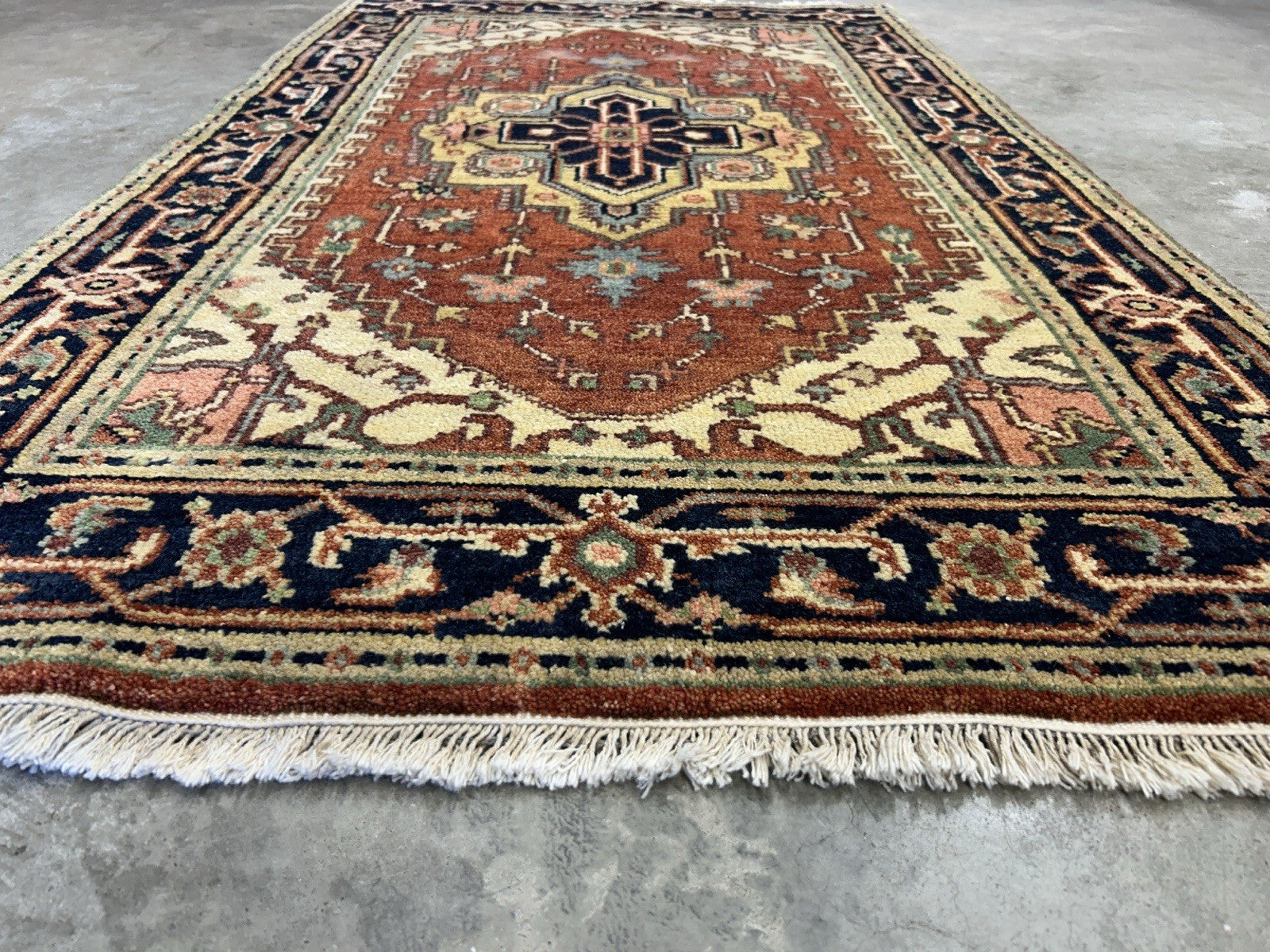 3’x5’1” Hand-Knotted 100% Wool Indoserapi Area Rug - Carpet