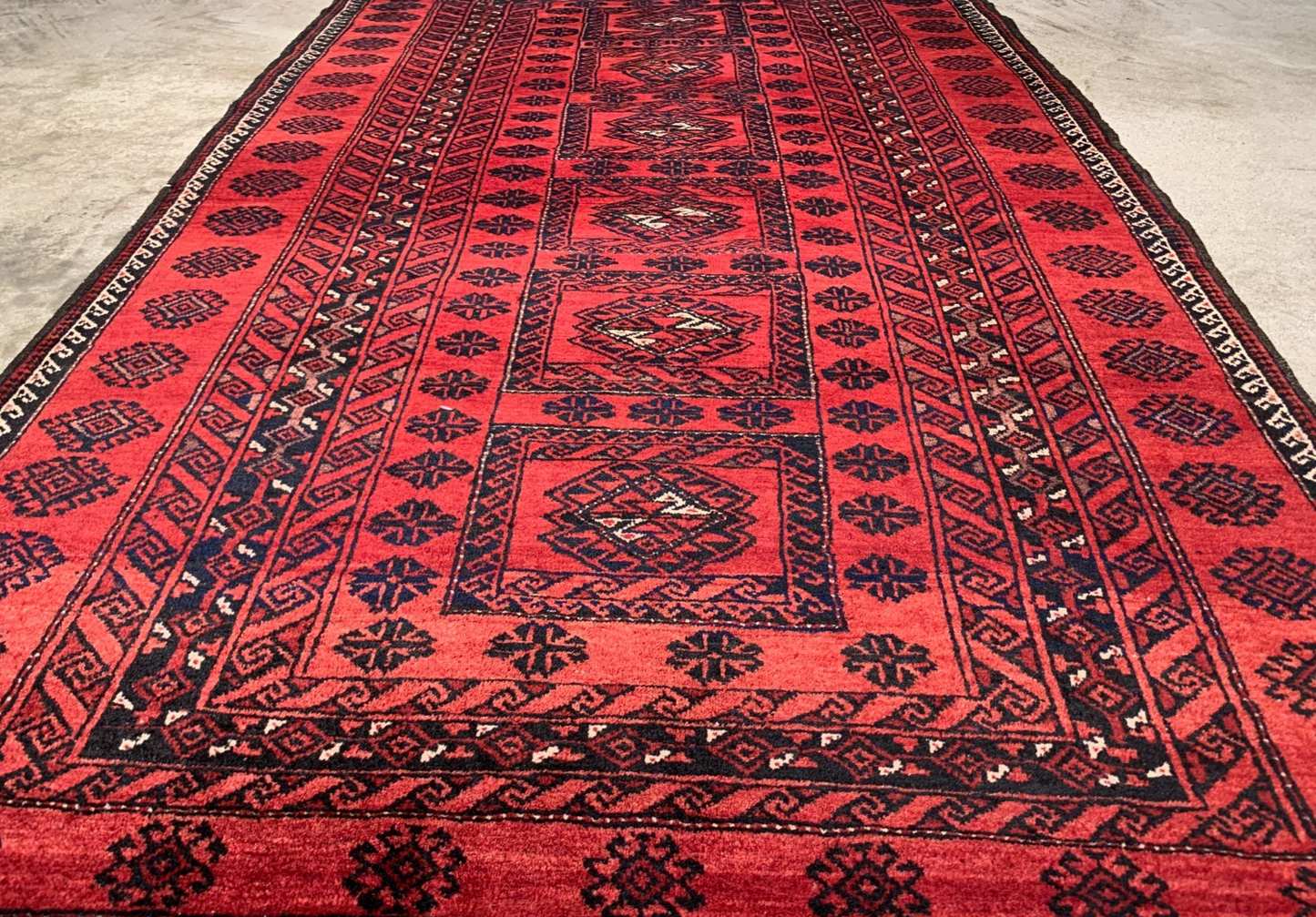 3'4"x5'6'' Hand-Knotted 100% Wool Pile Balouchie Area Rug