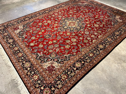 6'10"x9'9" Exquisite Hand-Knotted 100% Silk Kashane Rug