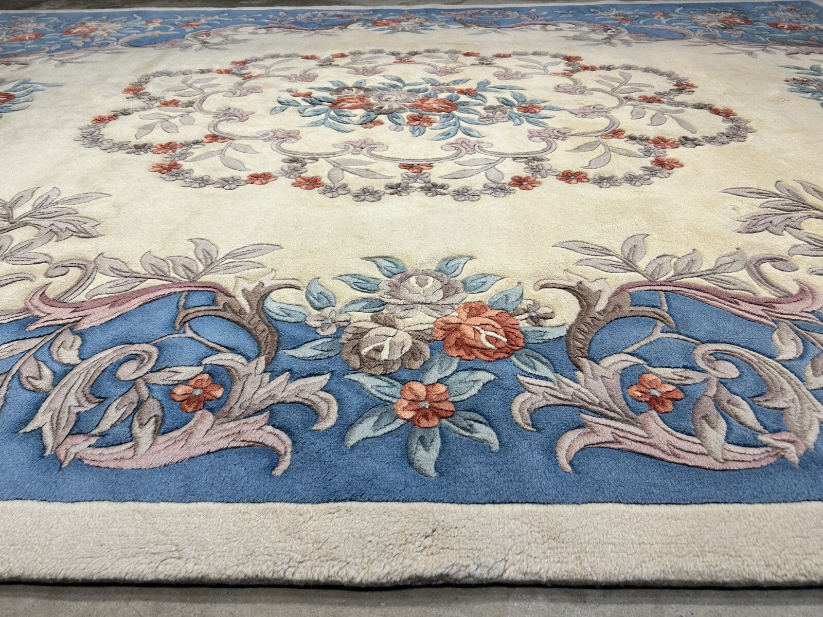 8'2" x 11'2" Hand-Knotted 100% Wool Carpet - Chinese Aubusson Area Rug