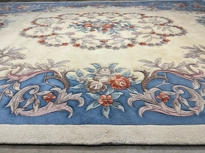 8'2" x 11'2" Hand-Knotted 100% Wool Carpet - Chinese Aubusson Area Rug