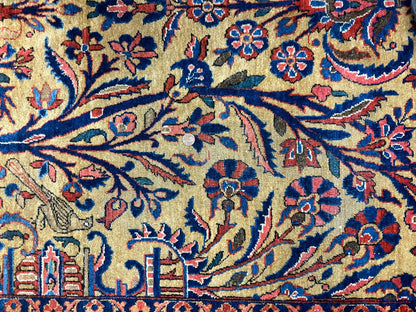 8'8"x11'9" Collector Antique 100% Wool Pile Sarouke Rug