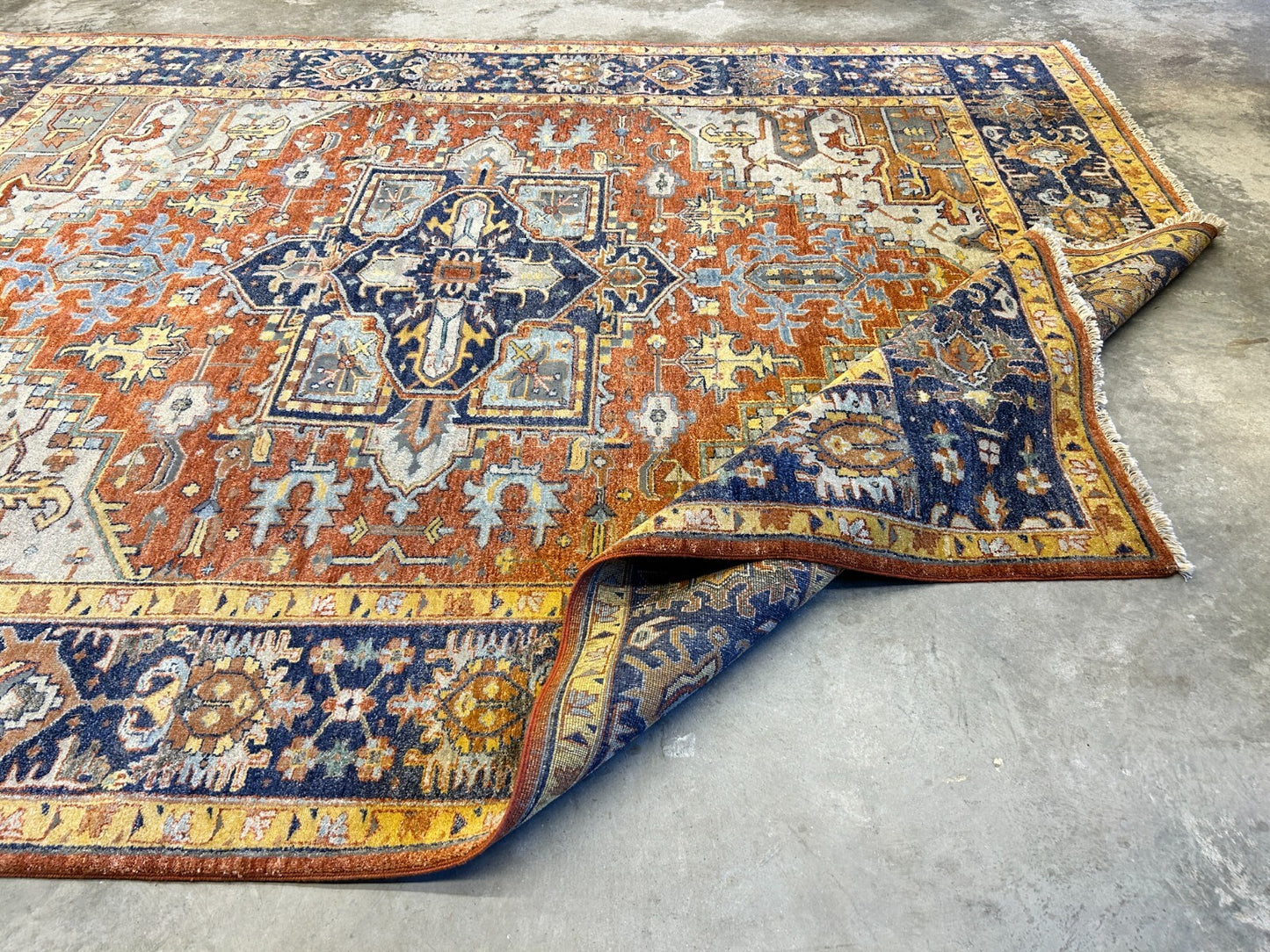 9'x12' Hand-Knotted 100% Lamb Wool  Serapie Design Carpet - Area Rug
