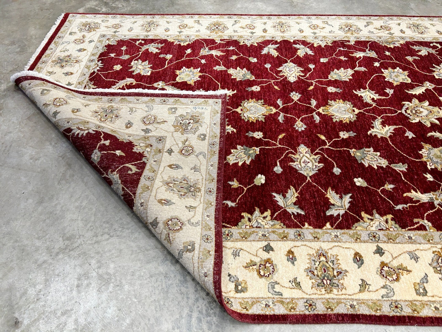 6'7"x9'9" Hand-Knotted 100% Wool Pile Indian Agra Carpet - Area Rug