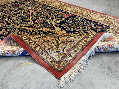 3'3"x4'11" Exquisite Extra-Fine Hand-Knotted 100% Silk Tree of Life Area Rug