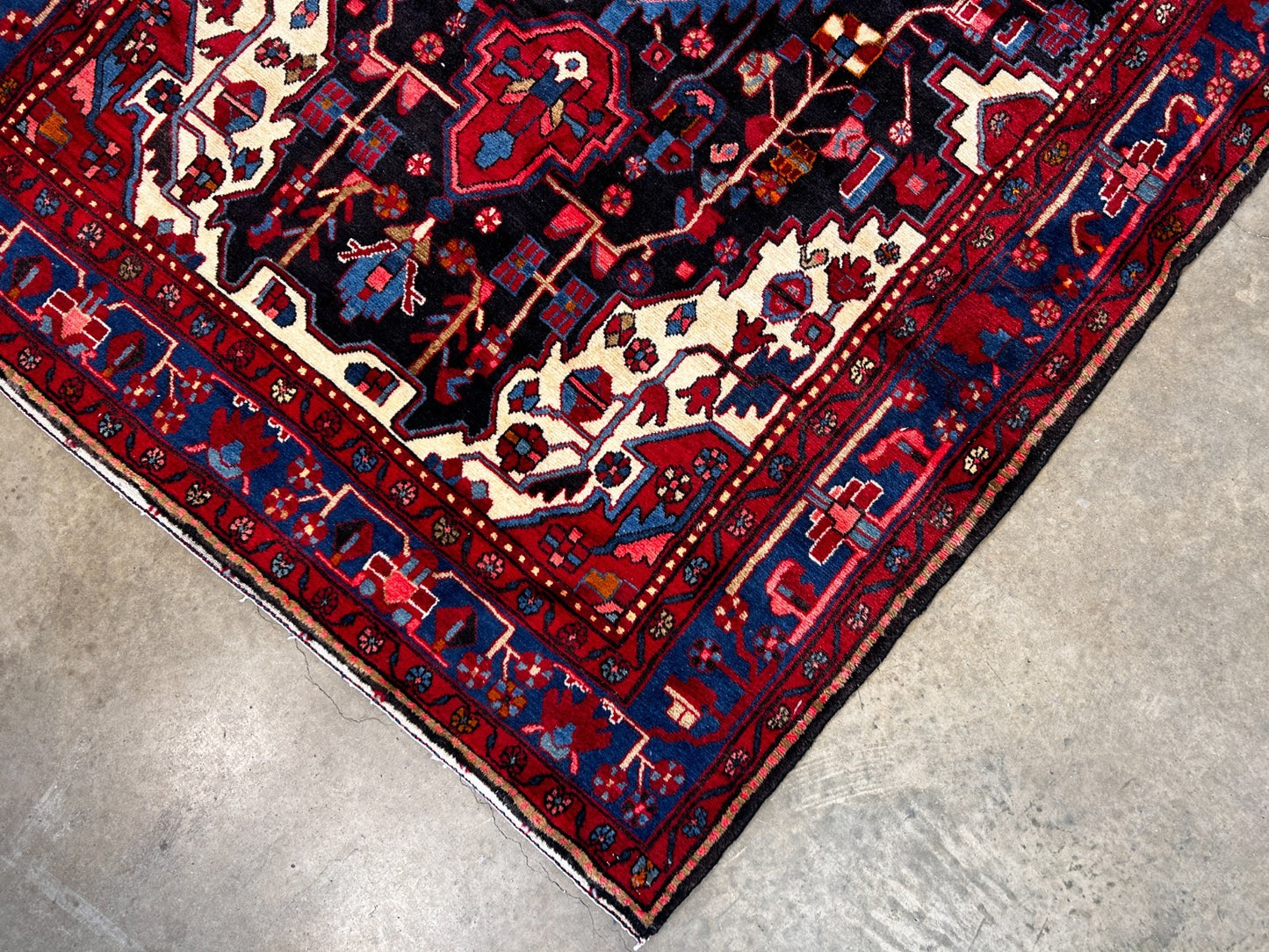 5'8" x 10'11" Hand-Knotted 100% Lamb Wool Pile Hamadane Area Rug - Carpet