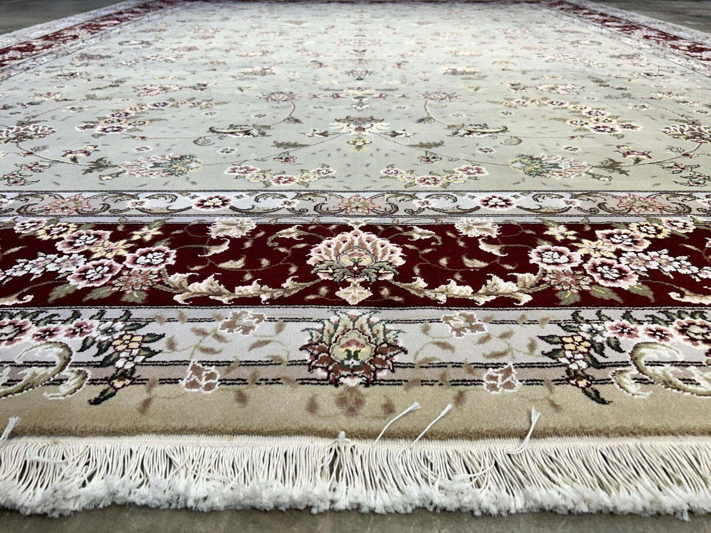 9'x12' Hand-Knotted Wool & Silk Pile Sinopersian Carpet - Area Rug