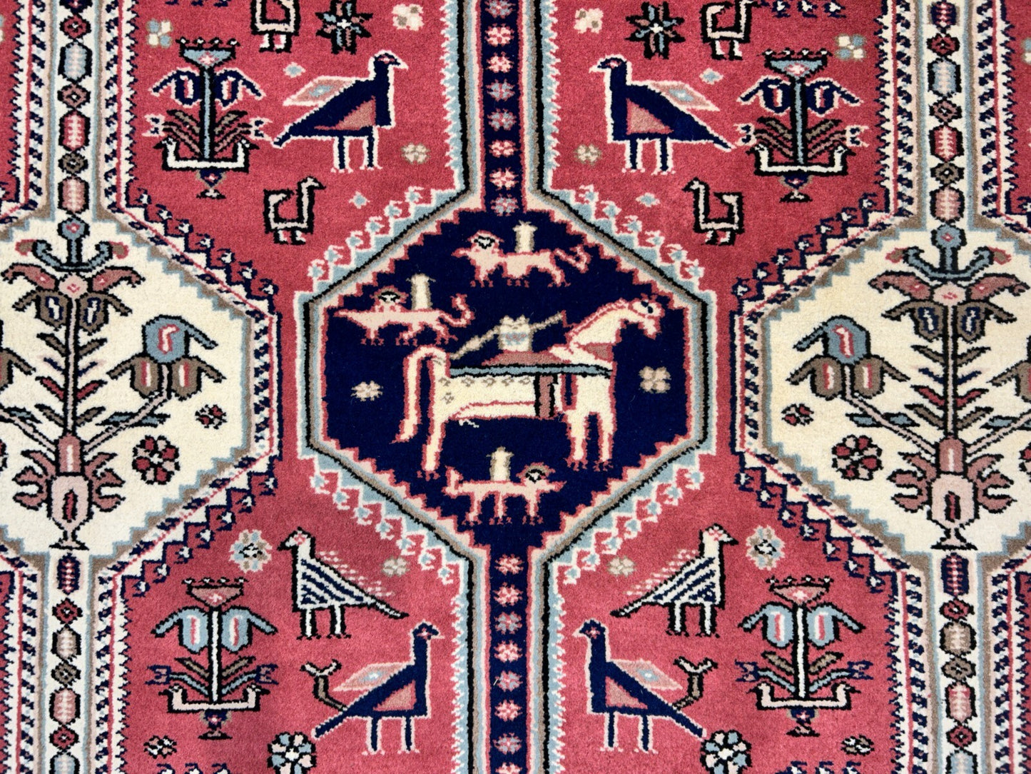 6'2"x9'0" Hand-Knotted 100% Wool Pile Indian Serapi Carpet - Area Rug