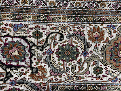 8'2"x11'10" Fine Hand-Knotted Silk & Wool Tabrize Fish Style Rug