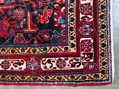 5'0" x 9'5'' Hand-Knotted 100% Lamb Wool Pile Nahavande Area Rug