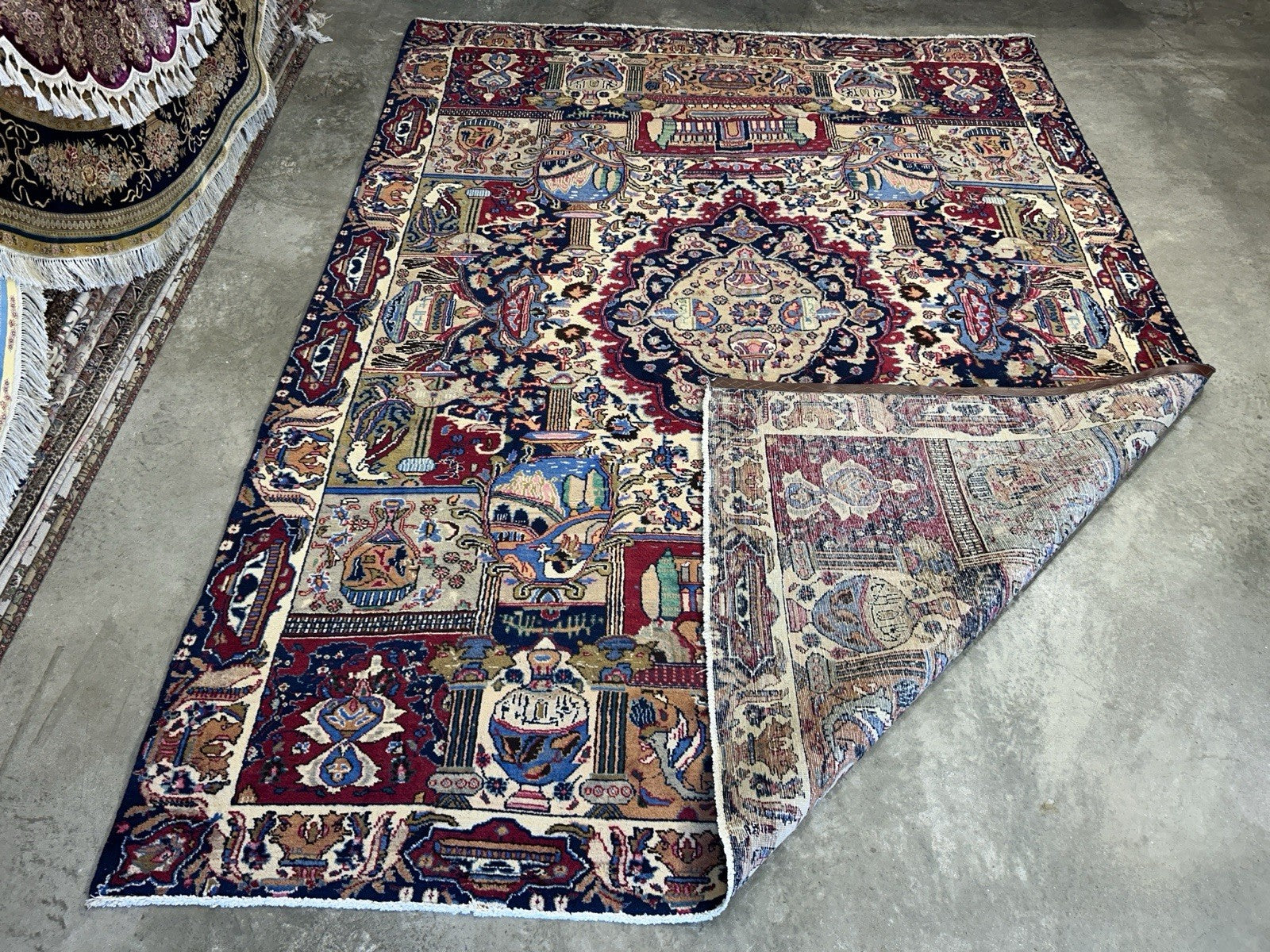 8’2”x11’2” Antique Hand-Knotted 100% Wool Pile Tabrize Area Rug - Carpet
