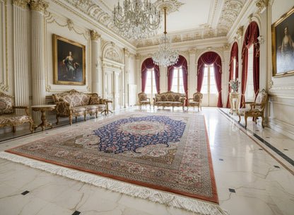 9'11"x13'6" Exquisite Signed Hand-Knotted 100% Silk Qume Rug