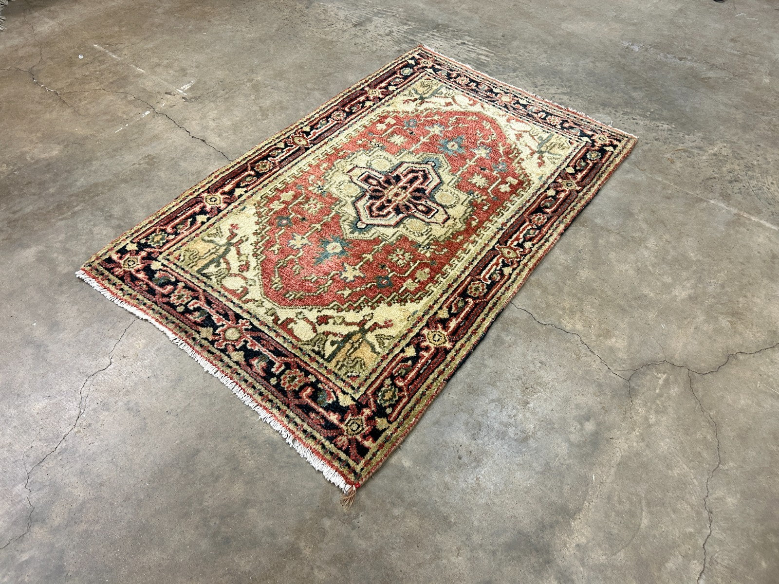 3'x5' Hand-Knotted 100% Wool Pile IndoSerapi Rug