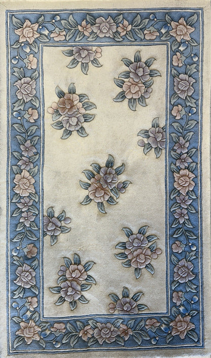 3’x5’ Hand-Knotted 100% Wool Pile Oriental Area Rug - Carpet