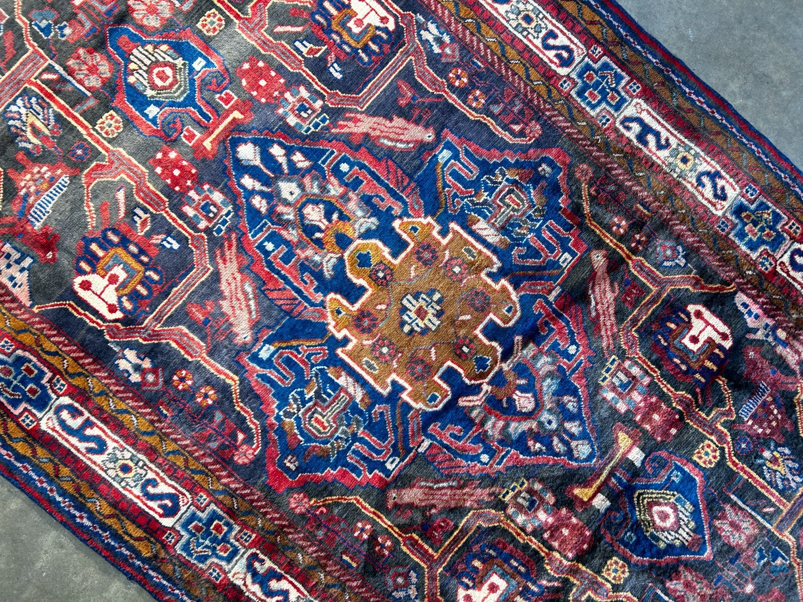 4'8" x 9'3" Hand-Knotted 100% Wool Pile Nahavande Area Rug - Carpet