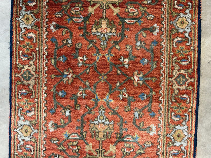 2'7"x7'10" Hand-Knotted 100% Wool Pile Runner Rug - Carpet