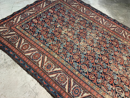 5'x11'2" Antique Hand-Knotted 100% Wool Pile Malayeri Runner Rug - Carpet