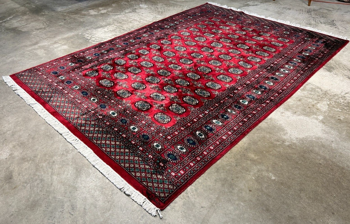 6'1" x 8'10" Hand-Knotted 100% Wool Pile Bokhara Area Rug - Handmade Carpet