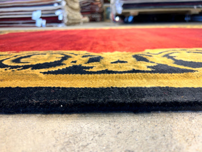 5'11"x8'8'' Hand-Knotted 100% Lamb Wool Pile Tibetan Area Rug - Area Carpet