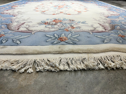 8'2" x 11'2" Hand-Knotted 100% Wool Carpet - Chinese Aubusson Area Rug