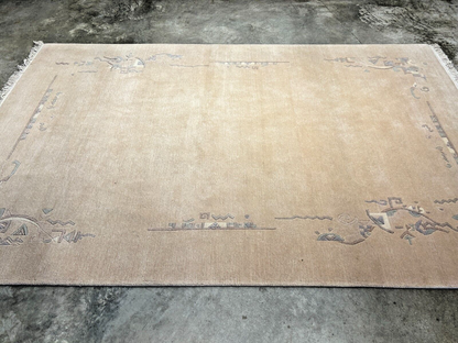 6'6"x9'11" Hand-Knotted 100% Wool Pile Indo-Nepali Carpet - Area Rug