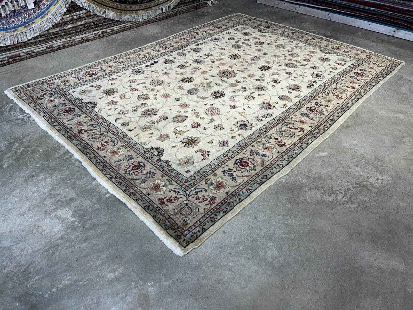 7’x9’11” Vintage Hand-Knotted 100% Wool Pile Tabrize Area Rug - Carpet