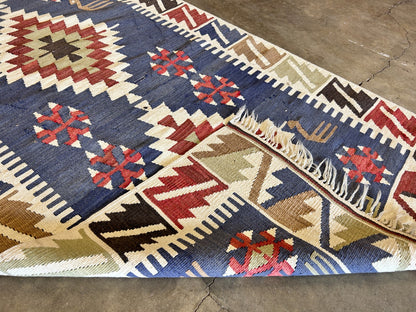 3'2x5'4" Hand-Knotted 100% Wool Flat-Weave Turkish Rug