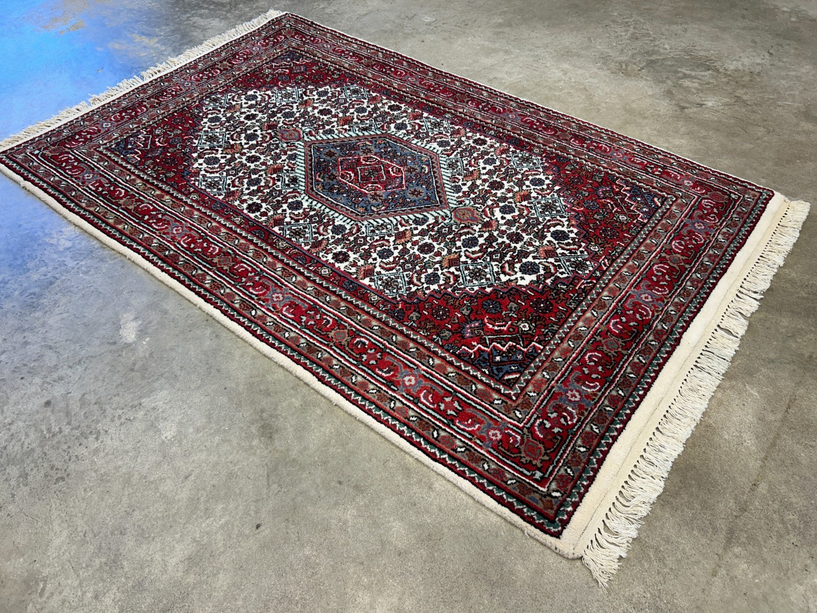 3'10"x5'10" Hand-Knotted 100% Wool Pile Indobijar Area Rug - Carpet