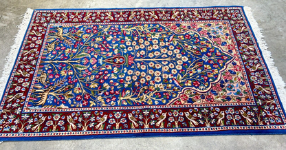 3'x4'9" Hand-Knotted 100% Wool Pile Tree of Life Carpet - Kermane Area Rug