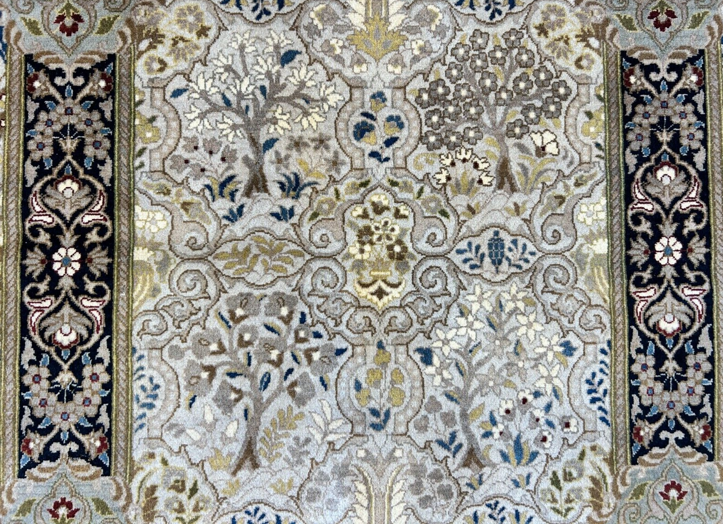 9'2"x12'4" Fine Hand-Knotted 100% Wool Pile Floral Carpet - Area Rug