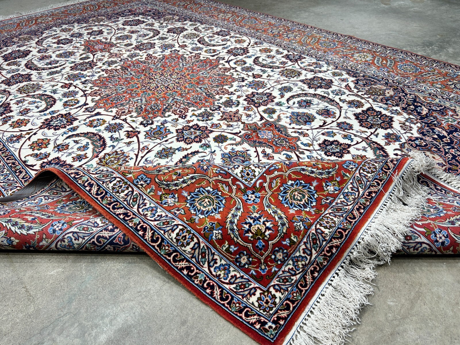 6'9"x9'10" Extra Fine Hand-Knotted Wool & Silk Isfahane Seirafian Rug